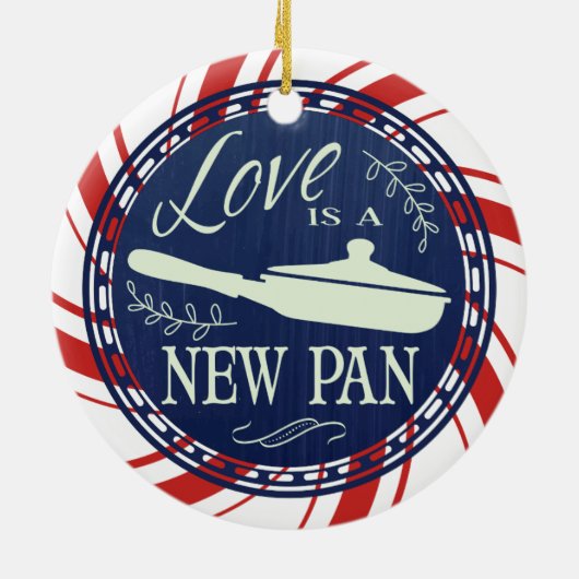 愛は新しいパン料理料理クリスマス セラミックオーナメント (裏面)