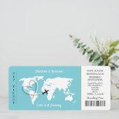 愛は旅の世界マップ旅行テーマ写真 招待状 (スタンド正面)