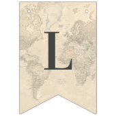 愛は旅の地図の結婚ブライダルシャワー バンティングフラッグ (第1の旗)