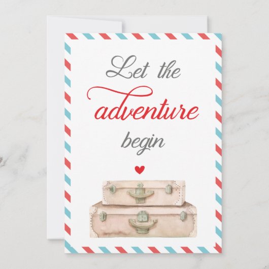 愛は旅ブライダルシャワーへの招待 招待状 (裏面)