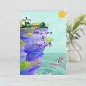 愛は旅　サンライズ　ペンギン　アシカ　ウェディング 招待状 (スタンド正面)