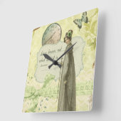 愛は時間を知っていません スクエア壁時計 (傾斜)