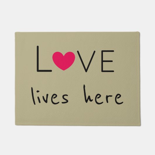 愛は最もかわいいここに住んでいます ドアマット (正面)