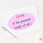 愛は最大の魔法です！ 楕円形シール (封筒)