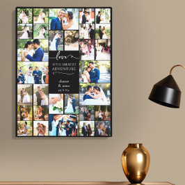 愛は最高の冒険 ウェディングフォトコラージュ キャンバスプリント