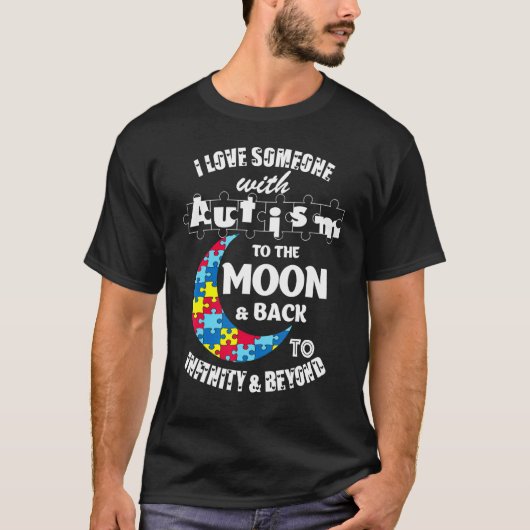 愛は月まで届く 自閉症 Tシャツ (正面)