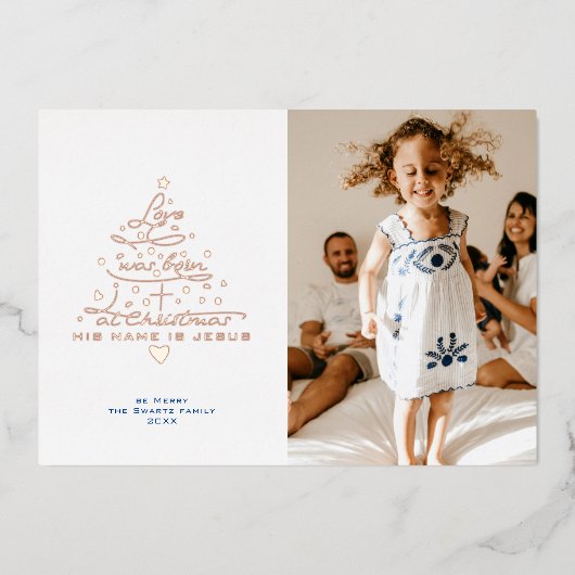 愛は木生まれ箔クリスマスカード 箔シーズンカード (正面)