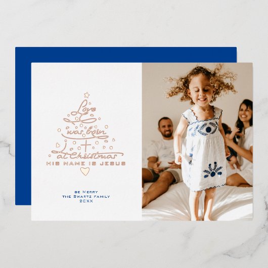 愛は木生まれ箔クリスマスカード 箔シーズンカード (正面/裏面)