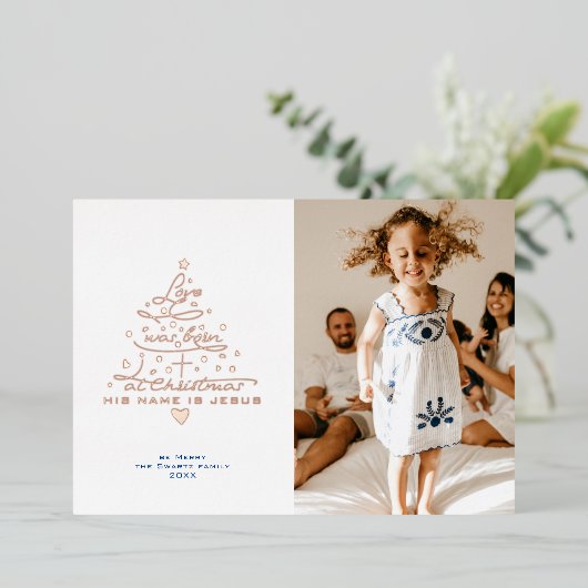 愛は木生まれ箔クリスマスカード 箔シーズンカード (立ち正面)