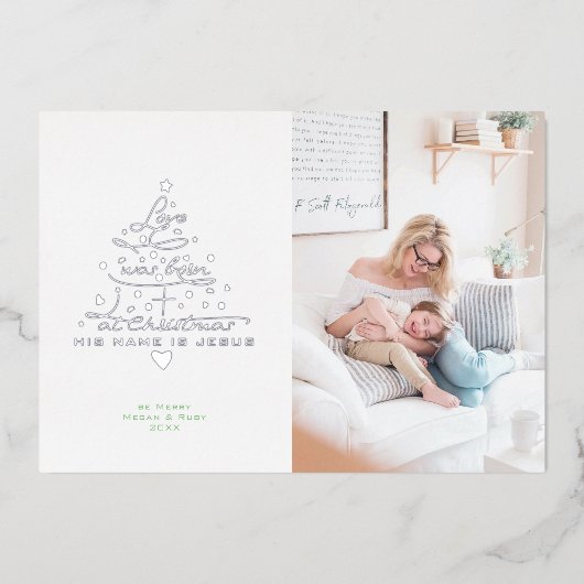 愛は木生まれ箔クリスマスカード 箔シーズンカード (正面)