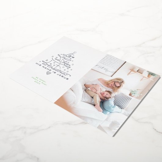 愛は木生まれ箔クリスマスカード 箔シーズンカード (回転した状態)