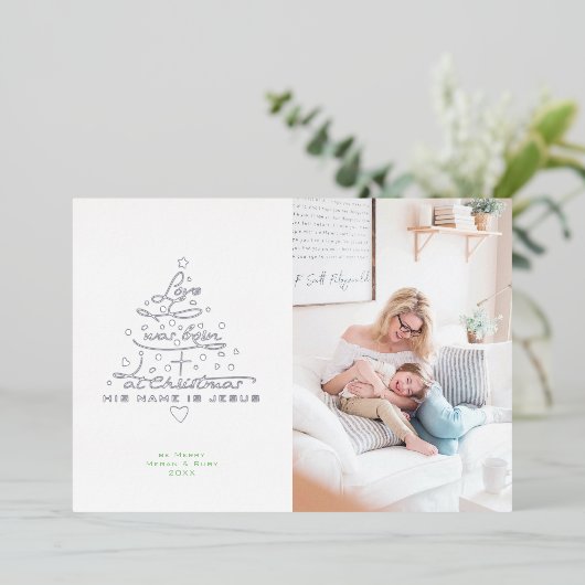 愛は木生まれ箔クリスマスカード 箔シーズンカード (立ち正面)