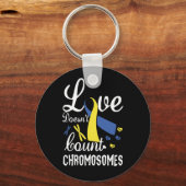 愛は染色体をダウン症候群に数えない キーホルダー (正面)