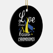 愛は染色体をダウン症候群に数えない セラミックオーナメント (右)