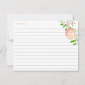 愛は桃のシャワーレシピカードとして甘い 招待状 (裏面)