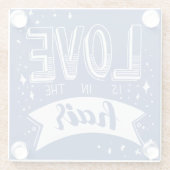 愛は毛にあります ガラスコースター (裏面)