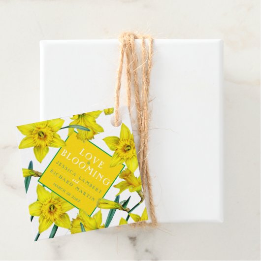 愛は水彩黄色の春の結婚式  フェイバータグ (インサイチュ)