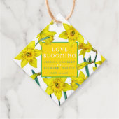愛は水彩黄色の春の結婚式  フェイバータグ (正面)