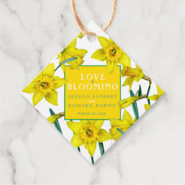 愛は水彩黄色の春の結婚式 フェイバータグ