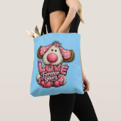 🐶💕 愛は永遠にあなたと 👜✨ トートバッグ (クローズアップ)