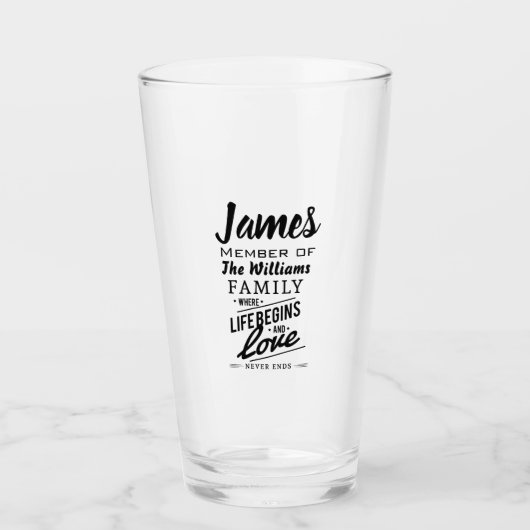愛は永遠に終わらない家族の一員 タンブラーグラス (正面)