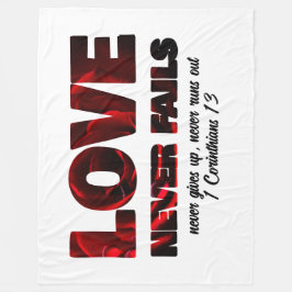 愛は決してクリスチャンのバレンタインに失敗しない フリースブランケット