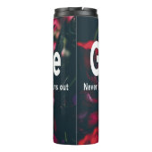 愛は決してクリスチャンのフローラを失わパーソナライズされたない タンブラー (裏面)