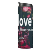 愛は決してクリスチャンのフローラを失わパーソナライズされたない タンブラー (回転右)