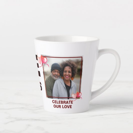 愛は決してクリスチャンの写真を失敗しない カフェラテマグ (右)