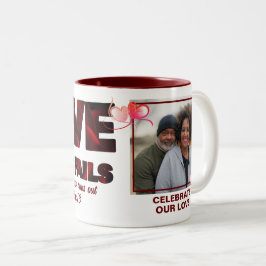 愛は決してクリスチャンの写真を失敗しない ツートーンマグカップ