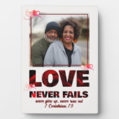 愛は決してクリスチャンの写真バレンタインに失敗しない フォトプラーク (正面)