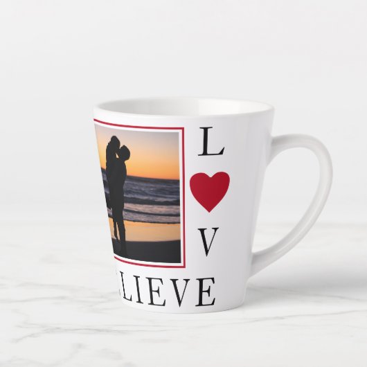 愛は決して失敗しないカスタム写真 カフェラテマグ (右)
