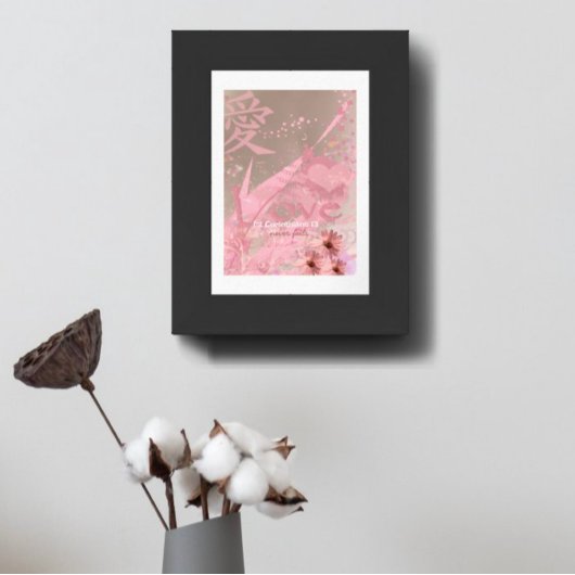 愛は決して失敗しないコーンフラワーのコラージュ ポスター