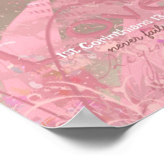 愛は決して失敗しないコーンフラワーのコラージュ ポスター (角)