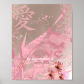 愛は決して失敗しないコーンフラワーのコラージュ ポスター (正面)