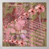 愛は決して失敗しないコーンフラワーのコラージュ ポスター (正面)