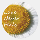 愛は決して失敗しないデイジー1コリント13 ラウンドシール (正面)