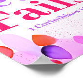 愛は決して失敗しないボホクリスチャン10代のガールウォールアート ポスター (角)