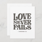 愛は決して失敗しない1コリント13:8聖書の聖句 ノートカード (正面/裏面)