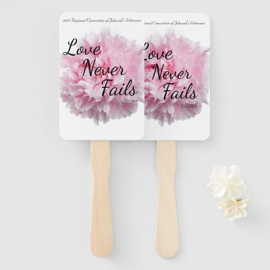 愛は決して失敗しない2019 JW地域大会 ハンドファン (正面&裏面)