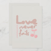 愛は決して失敗しない - クリスチャン ポストカード 結婚記念日 (正面/裏面)