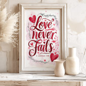 愛は決して失敗しない：コリントの信徒への手紙１ 13:8 ポスター