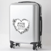 "愛は決して失敗しない"バイブル引用文ビニール・ステッカー シール (スーツケース)