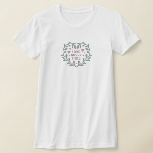 愛は決して失敗しない – バレンタインハートギフトTシャツ Tシャツ (レイダウン)