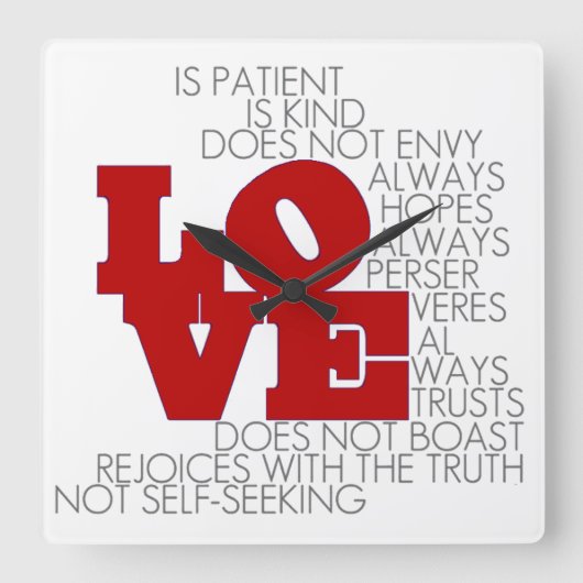 愛は決して失敗しない – 壁時計 (正面)