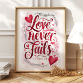 愛は決して失敗しない: 1コリント13:8 ポスター