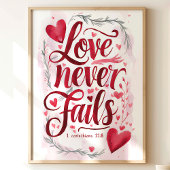 愛は決して失敗しない: 1コリント13:8 ポスター