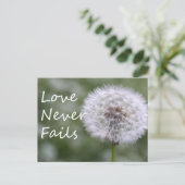 愛は決して失敗しないDandelion1コリント13 ポストカード (スタンド正面)