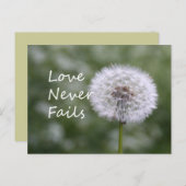 愛は決して失敗しないDandelion1コリント13 ポストカード (正面/裏面)