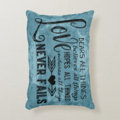 愛は決して失敗しません枕(フランスのな青)を アクセントクッション (正面(垂直))